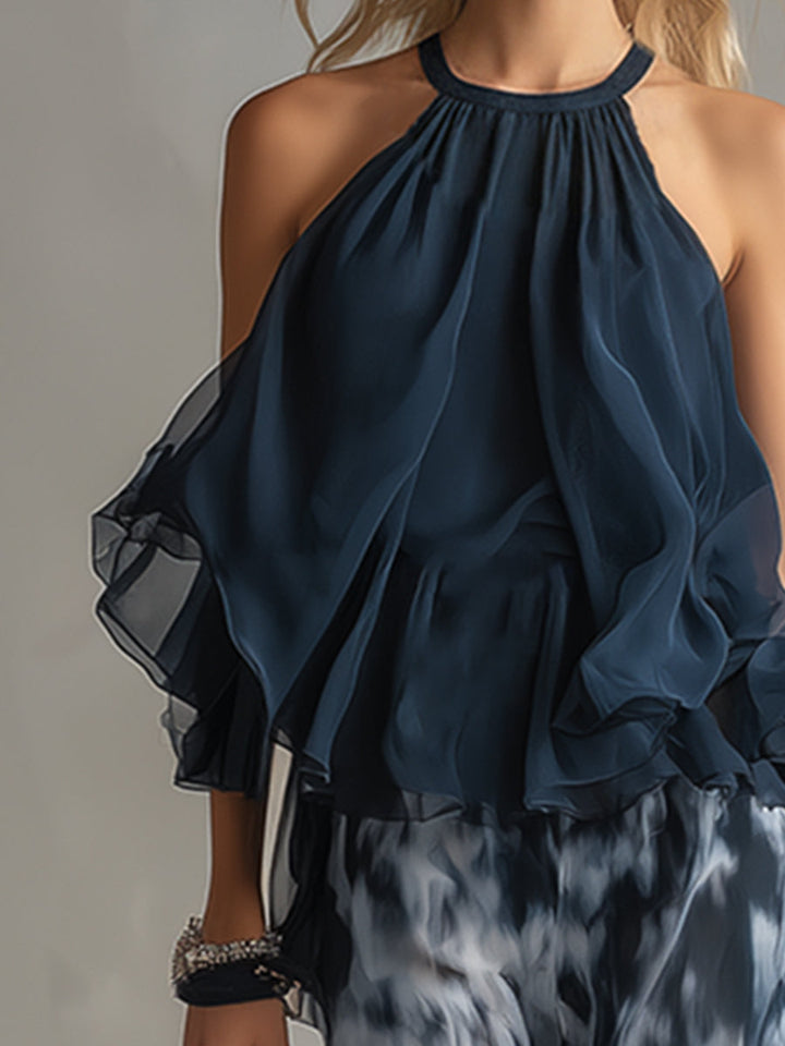 Marina | Completo Donna 2 Pezzi con Top Fluido e Pantaloni Palazzo