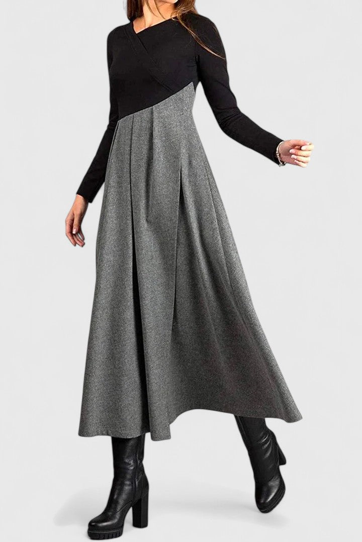Nora | Abito Maxi Donna Maniche Lunghe Autunno Inverno