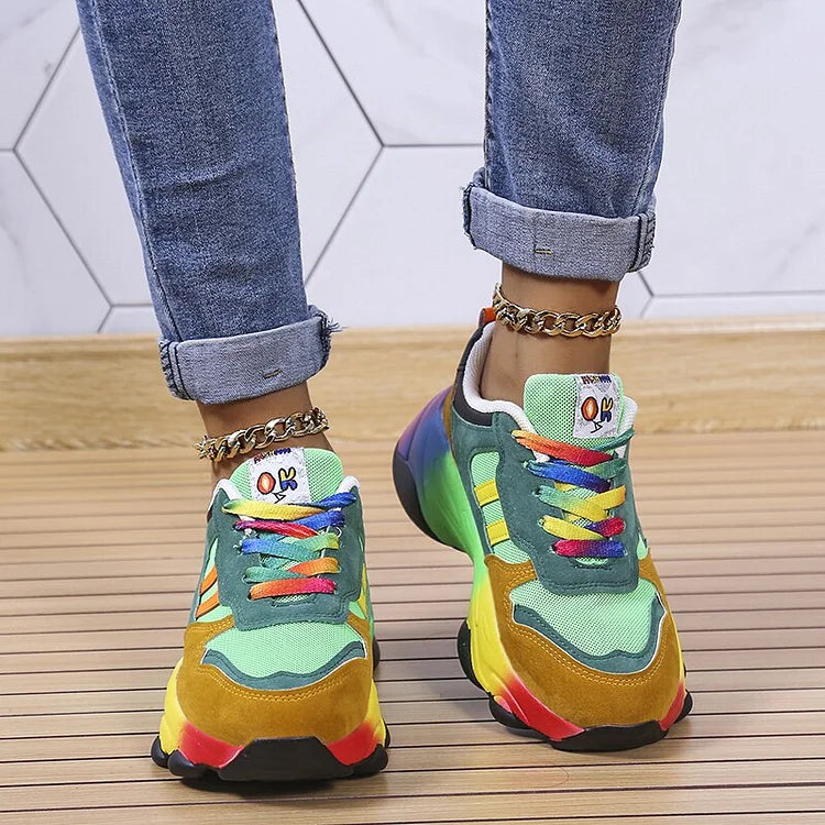 Siena | Sneakers Donna Colorate con Punta Ampia