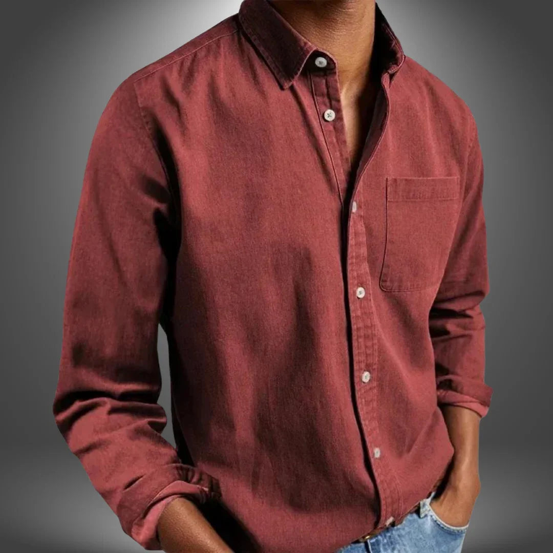 Valerio | Camicia Uomo Classica con Tasca sul Petto