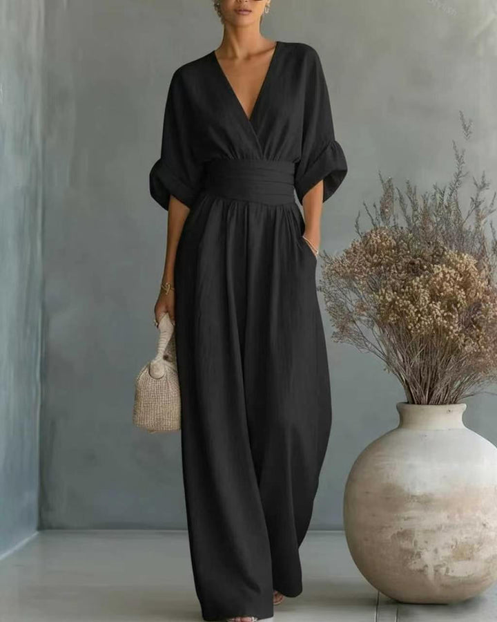 Marta | Tuta Donna Elegante con Scollo a V e Vita Alta