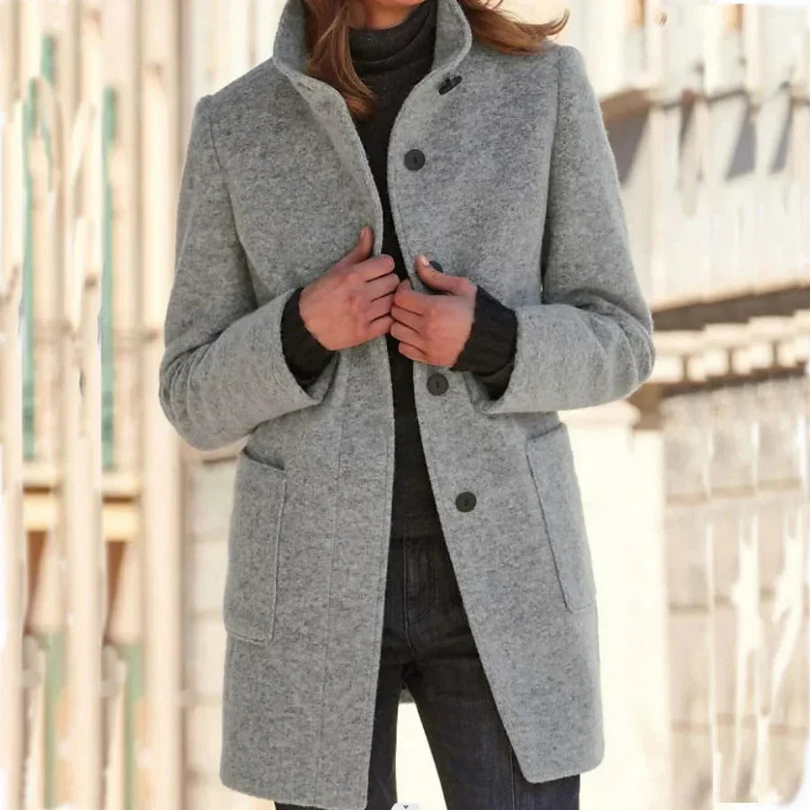 Carlotta | Cappotto Effetto Lana con Cintura in Vita
