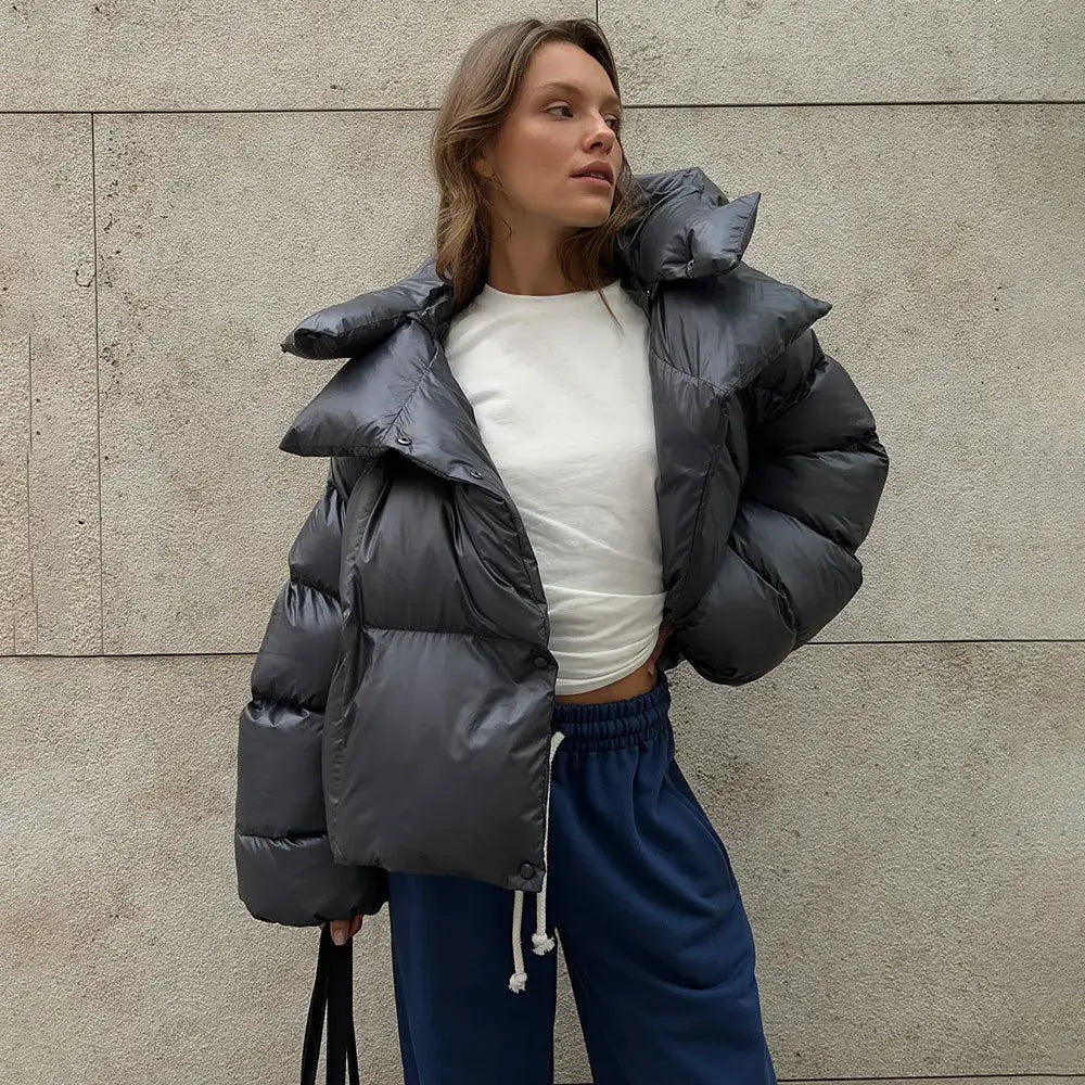 Beatrice | Piumino Donna Corto Trapuntato con Cappuccio Oversize