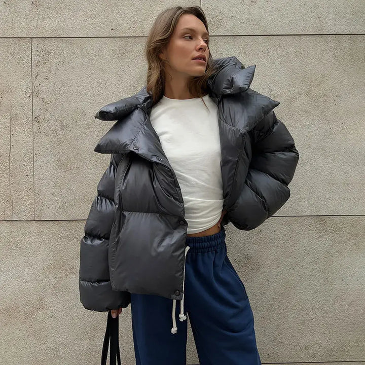 Beatrice | Piumino Donna Corto Trapuntato con Cappuccio Oversize