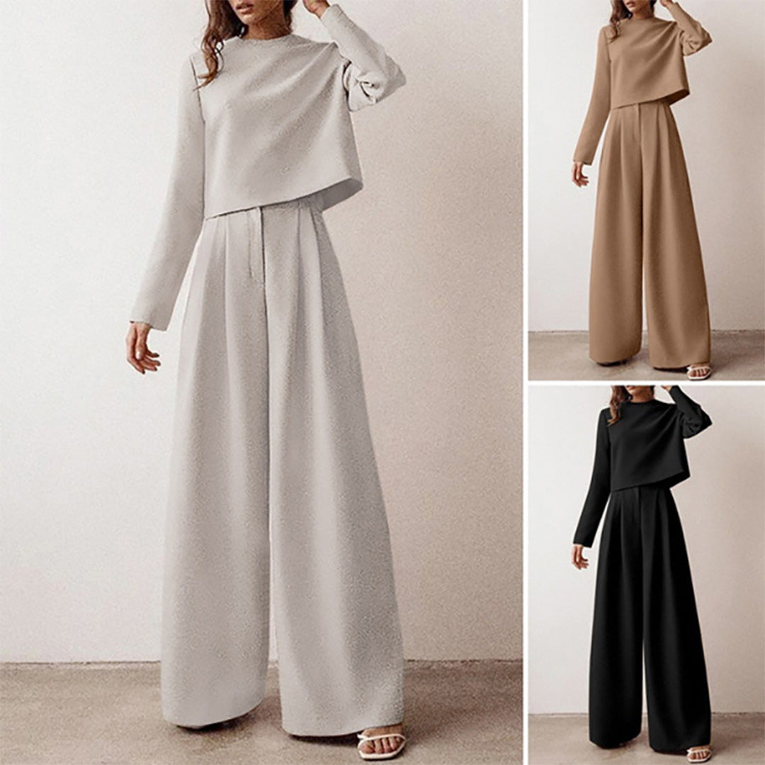 Eva | Completo Donna Due Pezzi con Top Corto e Pantaloni Palazzo