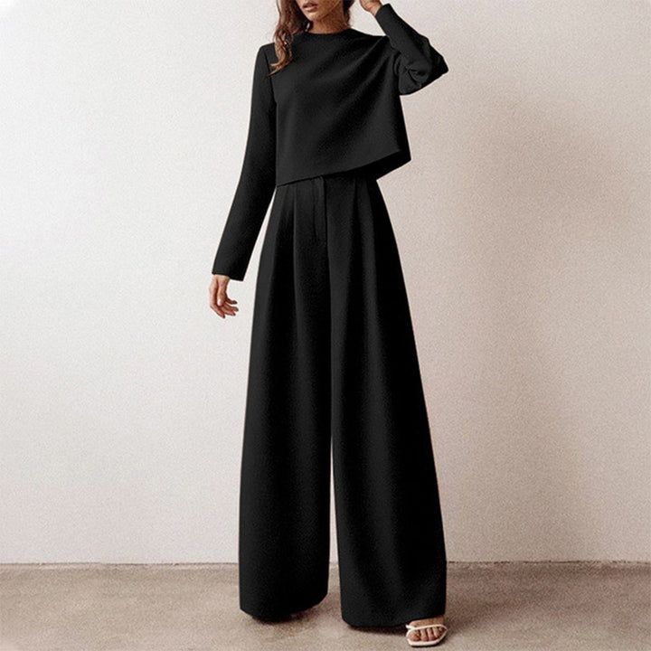 Eva | Completo Donna Due Pezzi con Top Corto e Pantaloni Palazzo
