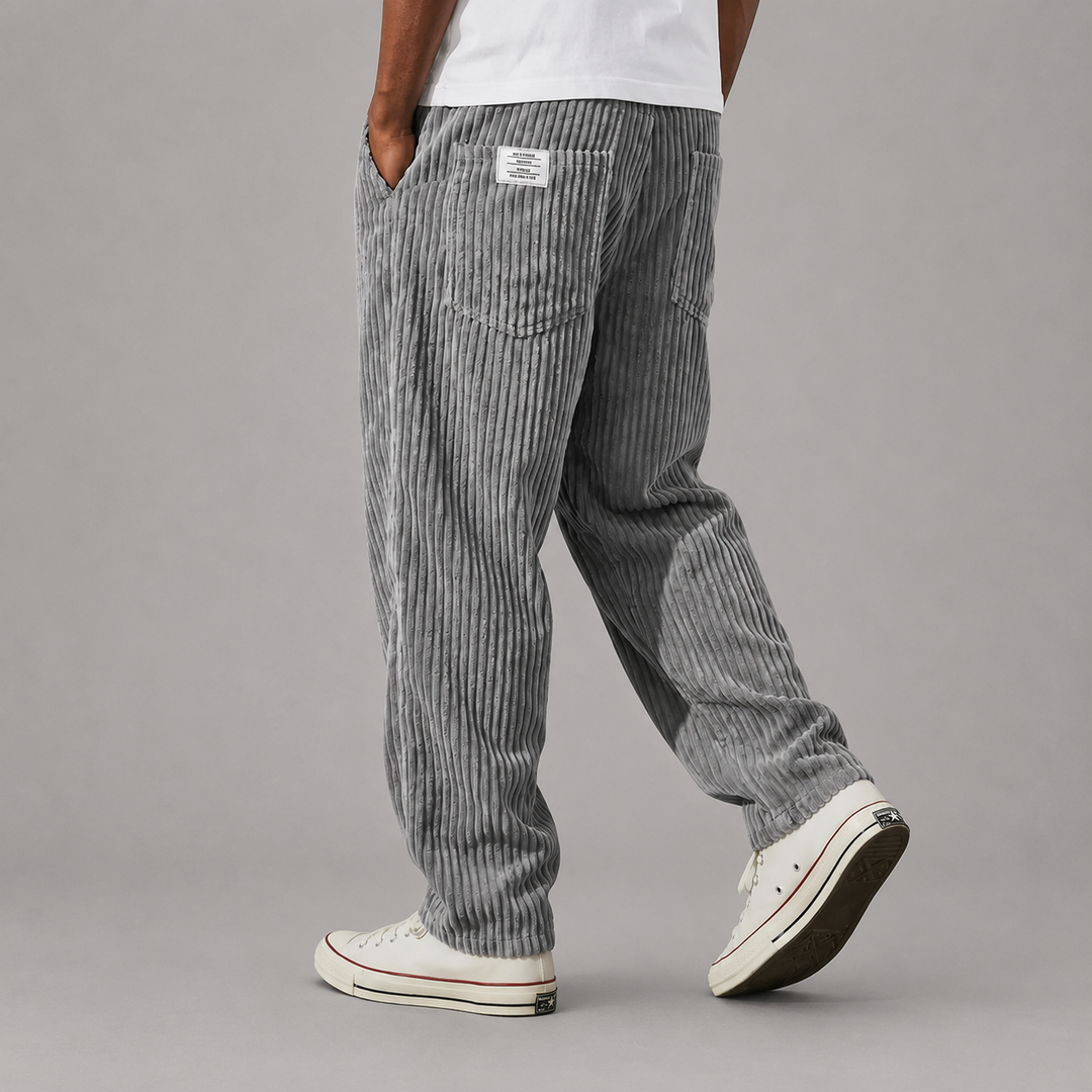 Enzo | Pantaloni Uomo in Velluto a Coste con Vita Elasticizzata