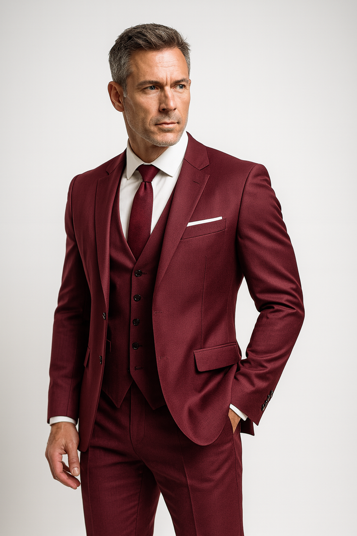 Leone | Completo Uomo Slim Fit 3 Pezzi con Gilet