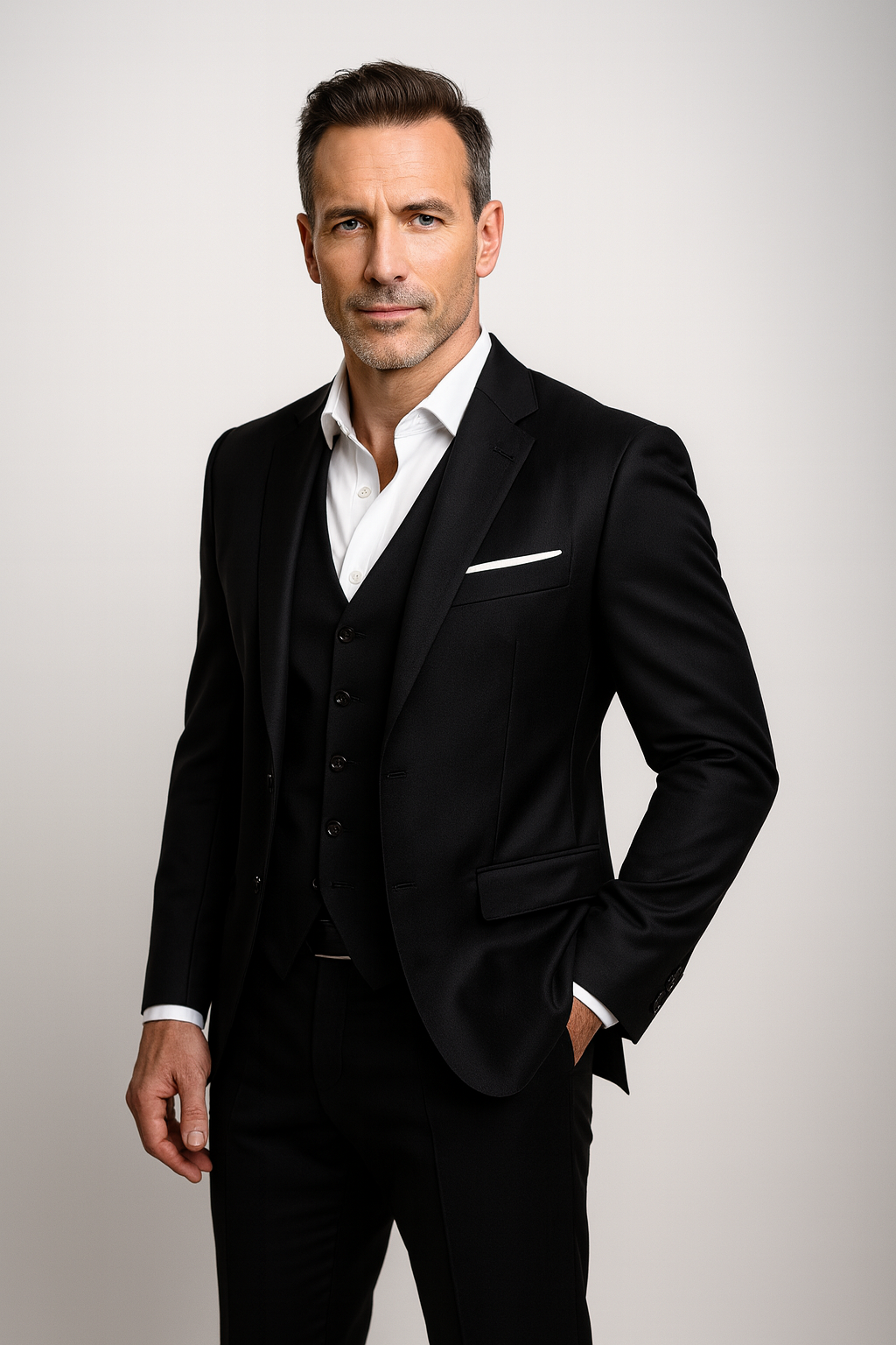 Leone | Completo Uomo Slim Fit 3 Pezzi con Gilet
