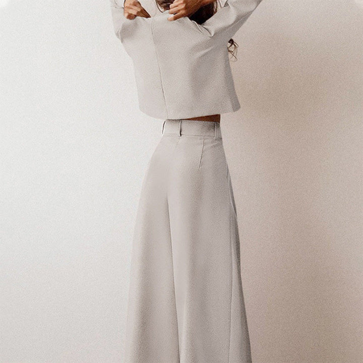 Eva | Completo Donna Due Pezzi con Top Corto e Pantaloni Palazzo