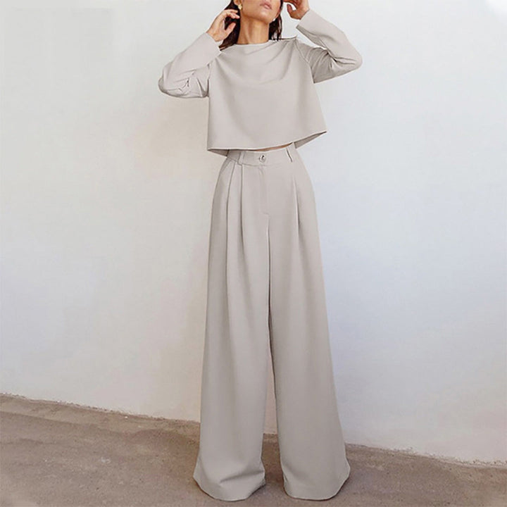 Eva | Completo Donna Due Pezzi con Top Corto e Pantaloni Palazzo