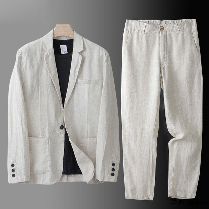 Elia | Completo Uomo in Lino e Cotone con Pantaloni a Vita Elasticizzata