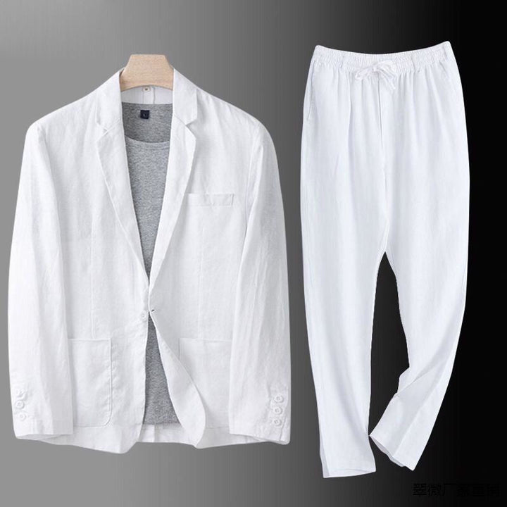 Elia | Completo Uomo in Lino e Cotone con Pantaloni a Vita Elasticizzata