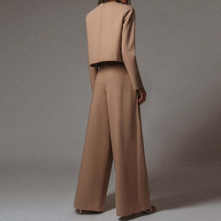Eva | Completo Donna Due Pezzi con Top Corto e Pantaloni Palazzo