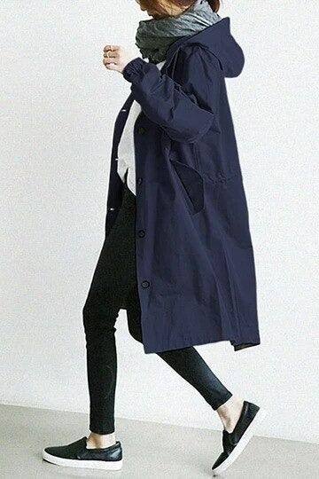 Raffaella | Cappotto Trench Lungo con Cappuccio