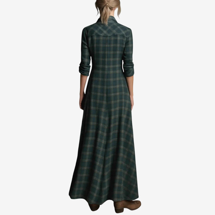 Irene | Abito Maxi Donna Elegante Autunno Inverno con Bottoni