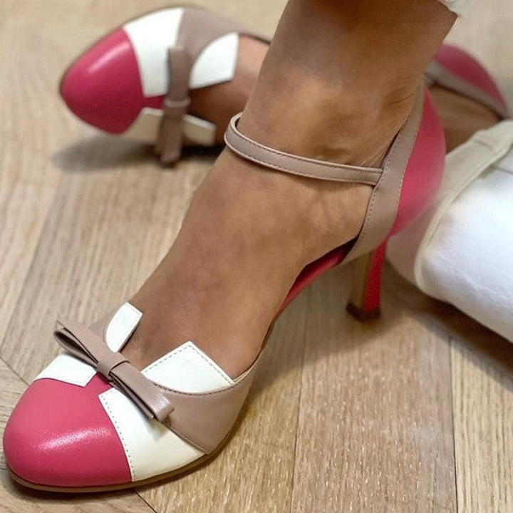 Elisabetta | Décolleté Donna Bicolore con Cinturino e Fiocco