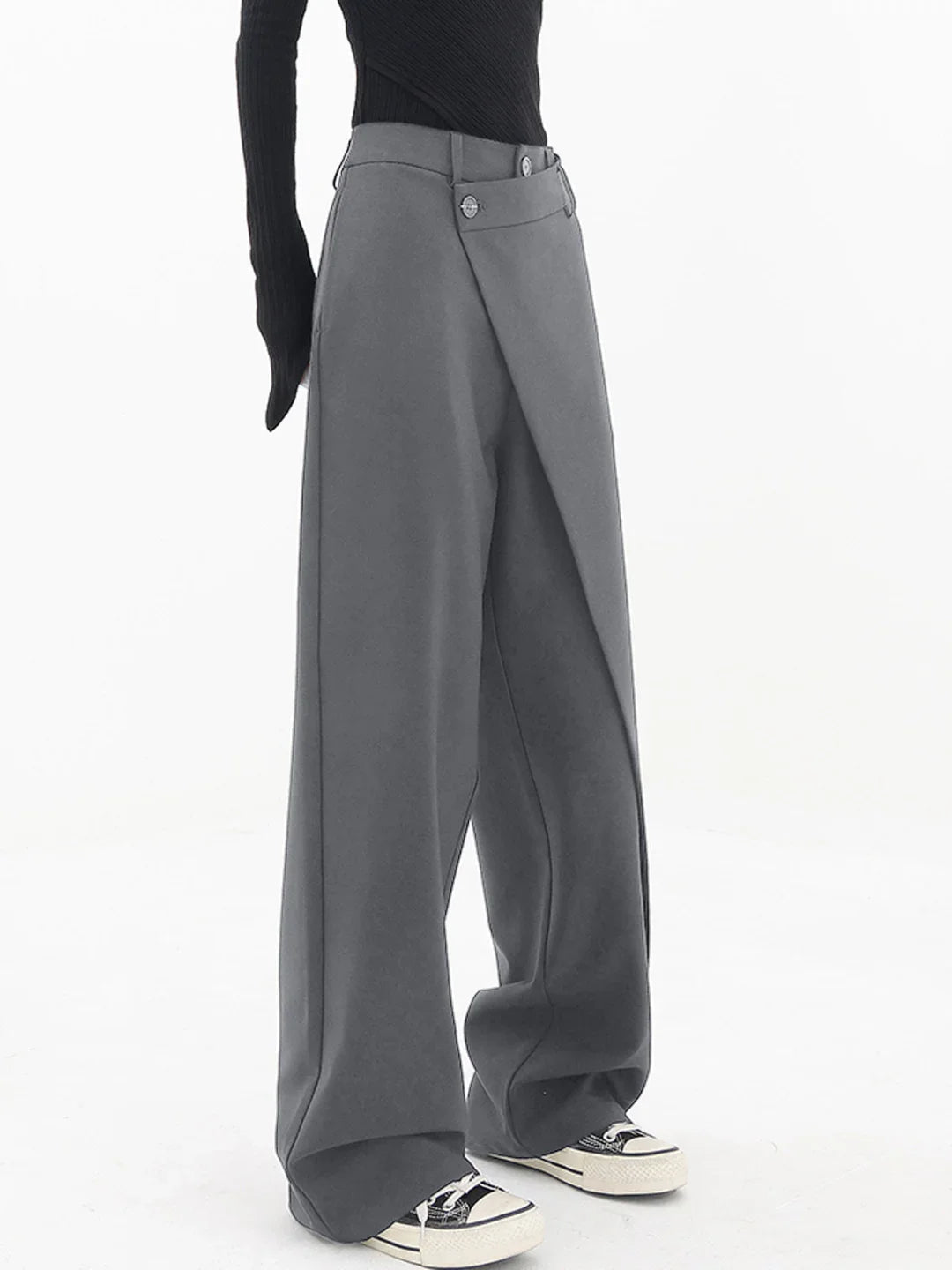 Velmira | Pantaloni Donna Ampi dal Taglio Asimmetrico