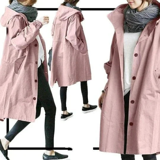 Raffaella | Cappotto Trench Lungo con Cappuccio