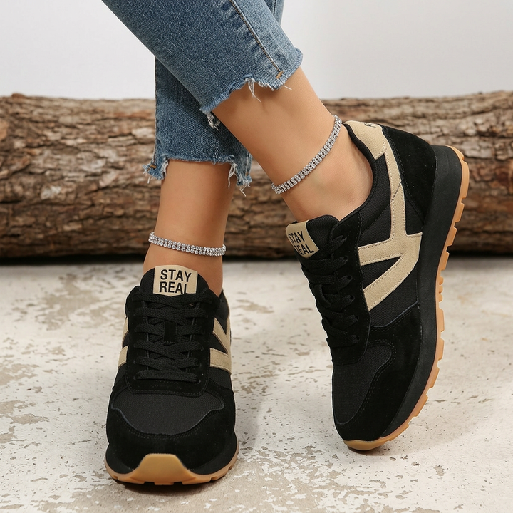 Ornella | Sneakers Donna Retro con Lacci e Suola Testurizzata