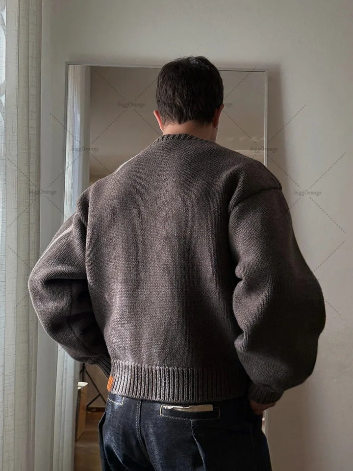 Giorgio | Maglione Uomo Girocollo con Lavorazione a Trecce