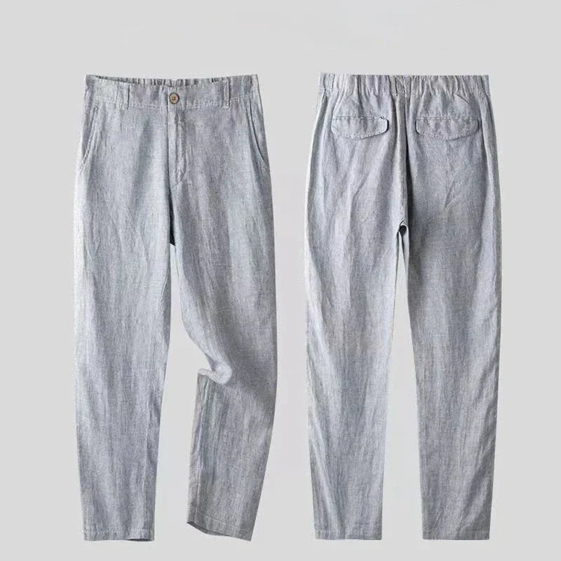 Elia | Completo Uomo in Lino e Cotone con Pantaloni a Vita Elasticizzata