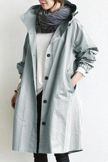 Raffaella | Cappotto Trench Lungo con Cappuccio
