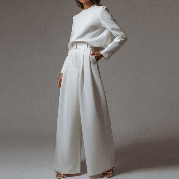Eva | Completo Donna Due Pezzi con Top Corto e Pantaloni Palazzo