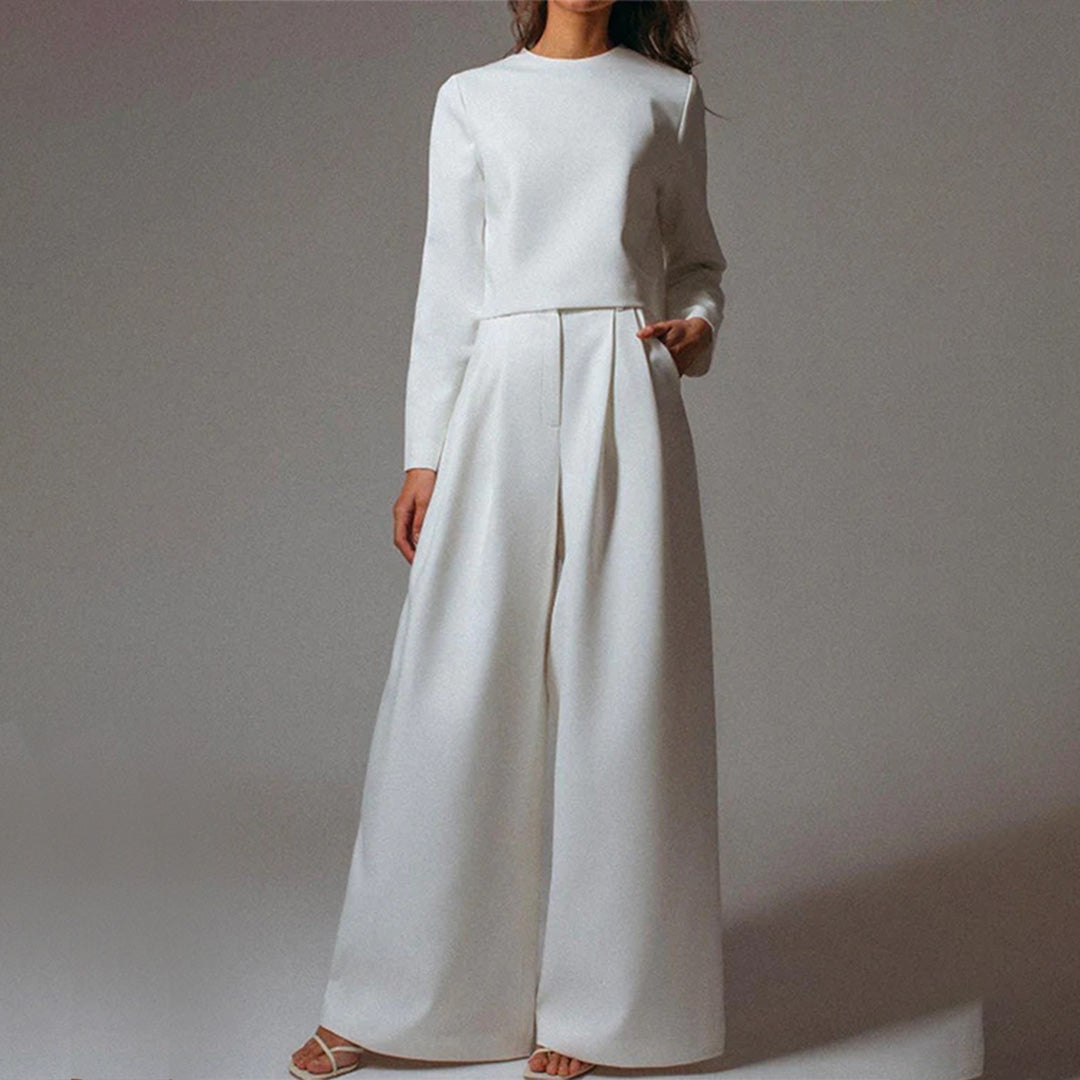 Eva | Completo Donna Due Pezzi con Top Corto e Pantaloni Palazzo
