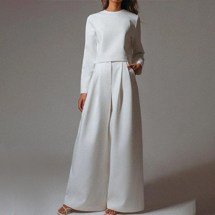 Eva | Completo Donna Due Pezzi con Top Corto e Pantaloni Palazzo