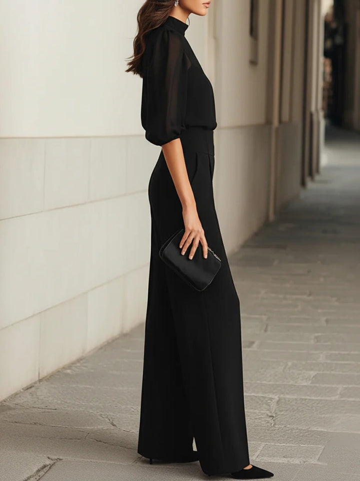 Adele | Completo Donna 3 Pezzi con Top Velato e Pantaloni Larghi