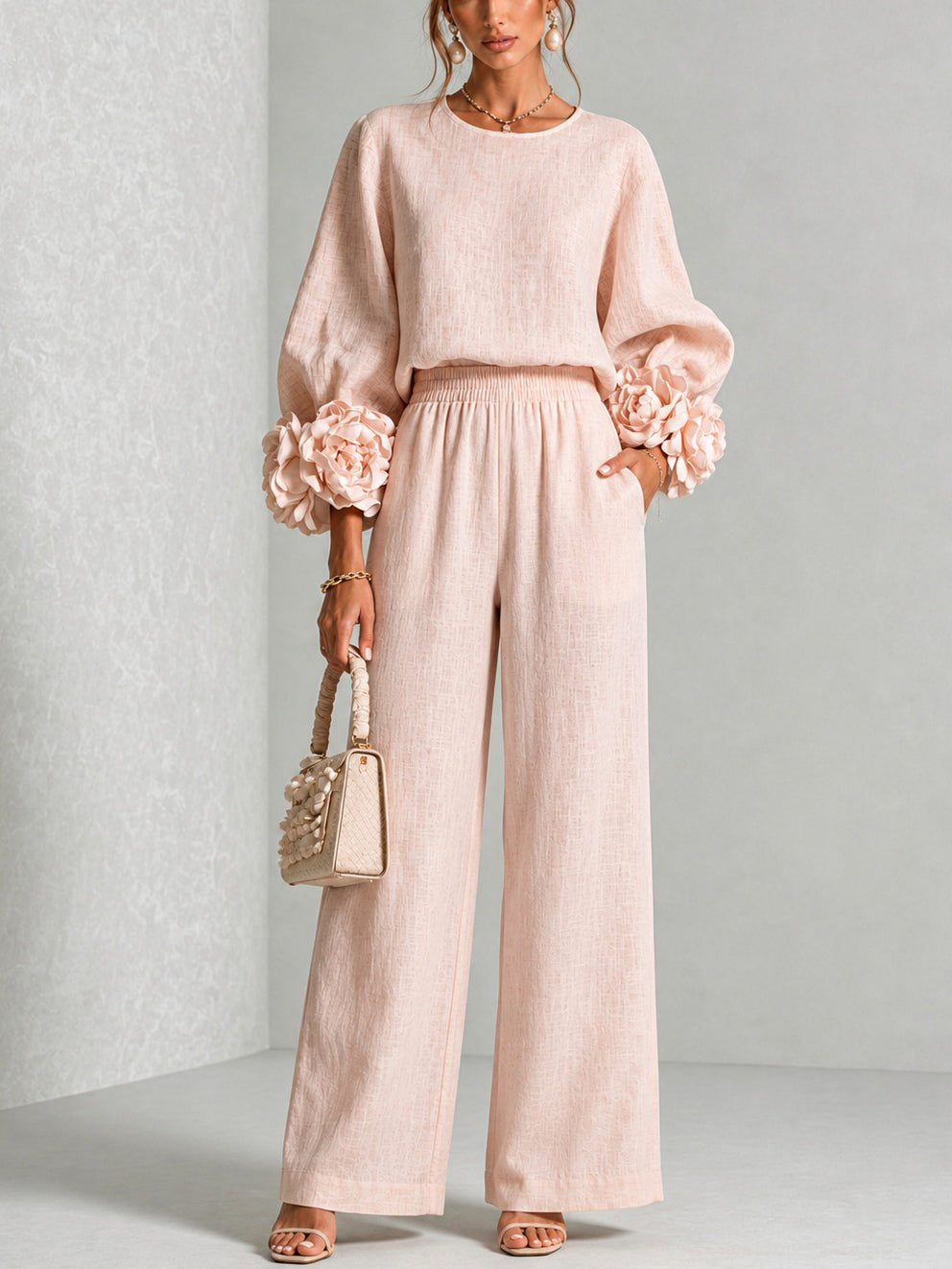 Ada | Completo Donna 2 Pezzi con Blusa e Pantaloni Larghi
