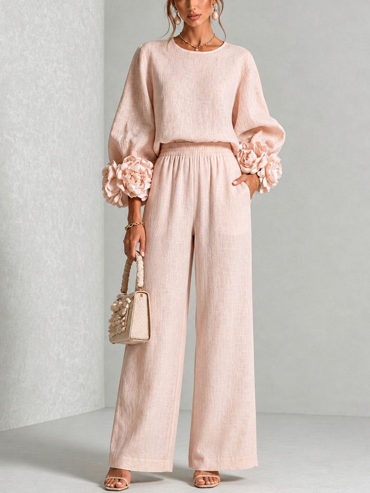 Ada | Completo Donna 2 Pezzi con Blusa e Pantaloni Larghi
