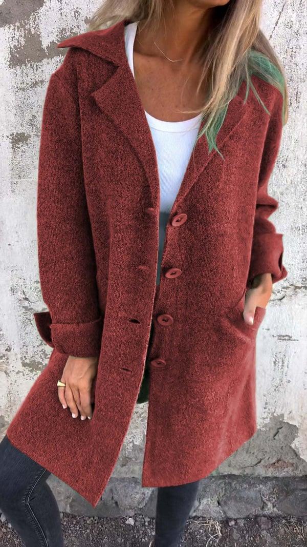 Isotta | Giacca Oversize Effetto Lana con Chiusura Monopetto