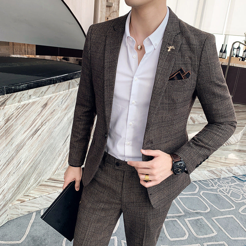 Cesare | Completo Uomo Due Pezzi a Quadri Slim Fit