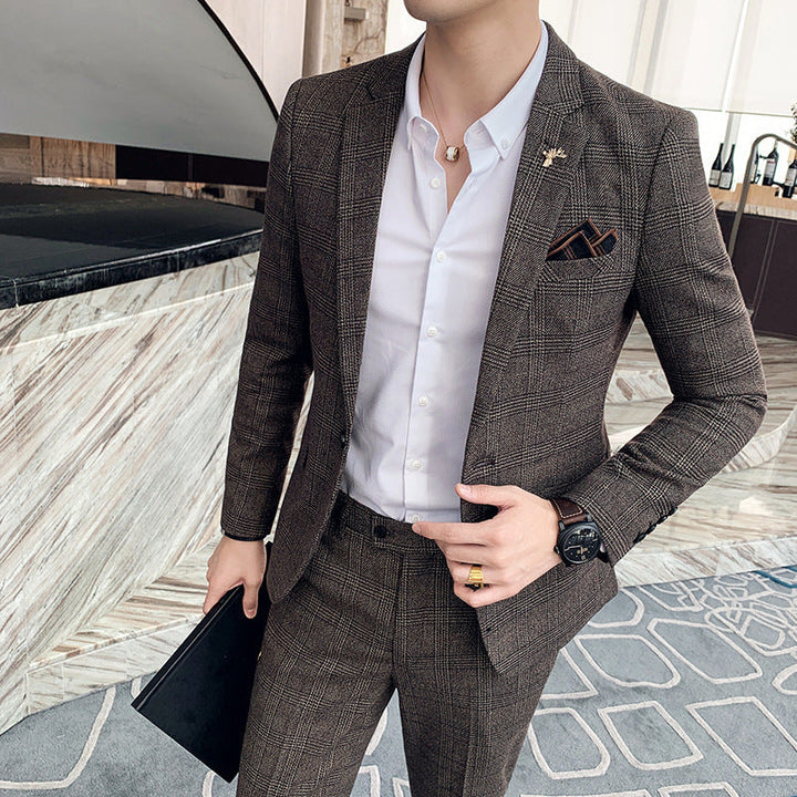 Cesare | Completo Uomo Due Pezzi a Quadri Slim Fit