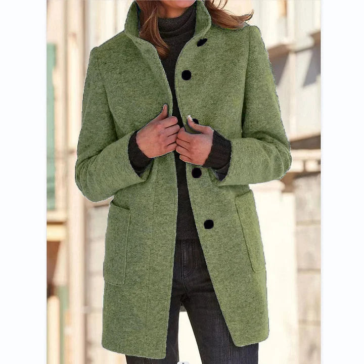 Carlotta | Cappotto Effetto Lana con Cintura in Vita