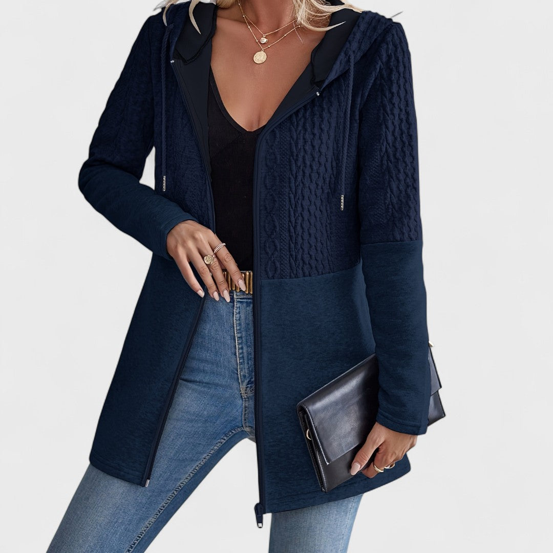 Irene | Cardigan Donna Grigio con Cappuccio e Vestibilità Rilassata