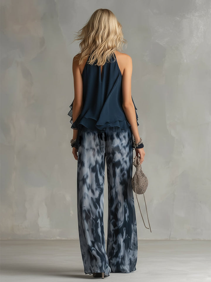 Marina | Completo Donna 2 Pezzi con Top Fluido e Pantaloni Palazzo