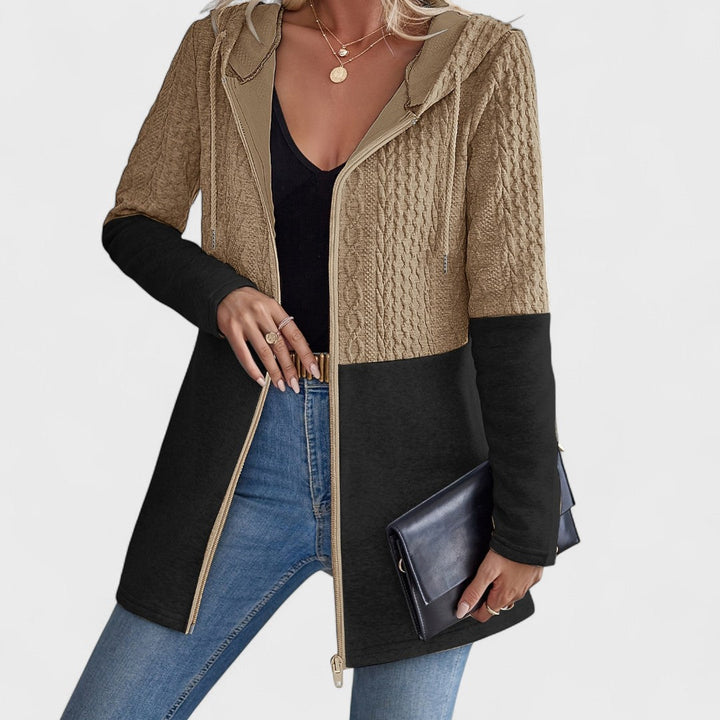 Irene | Cardigan Donna Grigio con Cappuccio e Vestibilità Rilassata