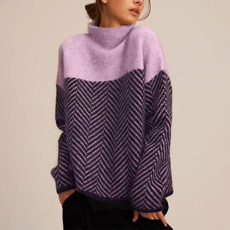 Viola | Maglione Donna con Motivo Chevron