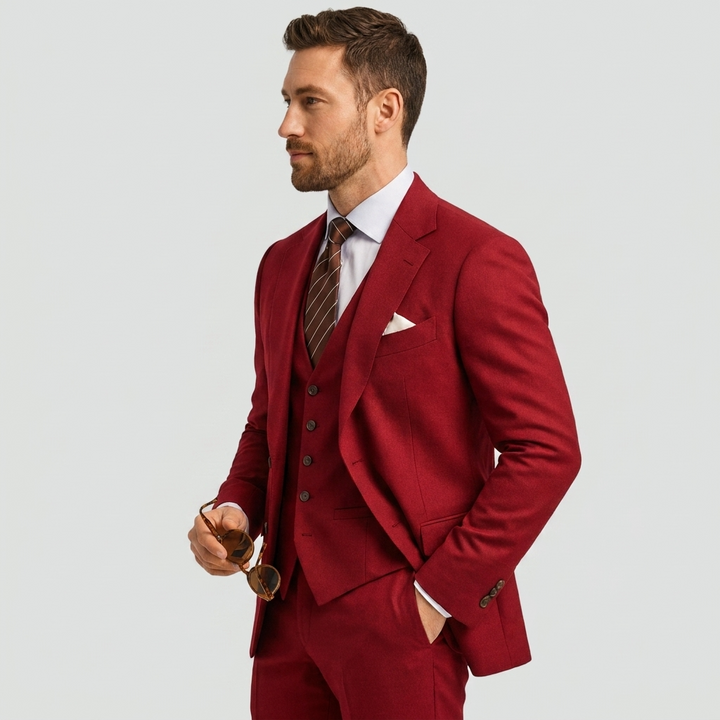 Savio | Completo Uomo Slim Fit 3 Pezzi con Blazer, Gilet e Pantaloni