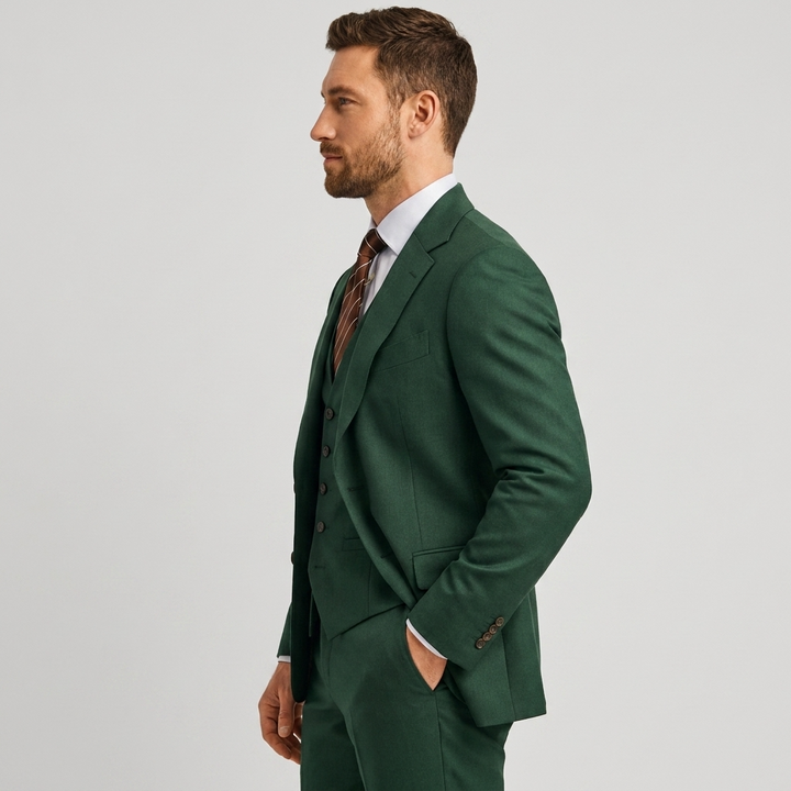 Savio | Completo Uomo Slim Fit 3 Pezzi con Blazer, Gilet e Pantaloni