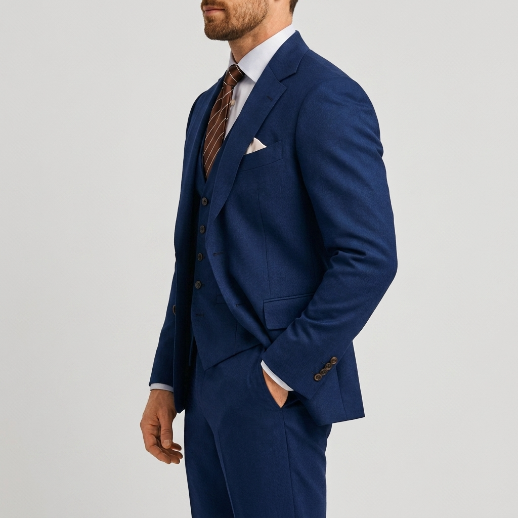 Savio | Completo Uomo Slim Fit 3 Pezzi con Blazer, Gilet e Pantaloni