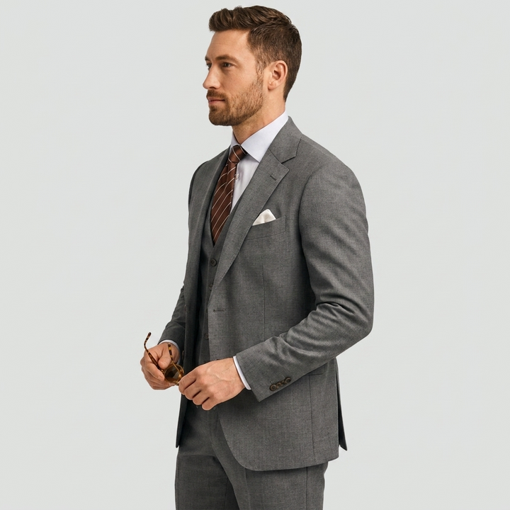 Savio | Completo Uomo Slim Fit 3 Pezzi con Blazer, Gilet e Pantaloni