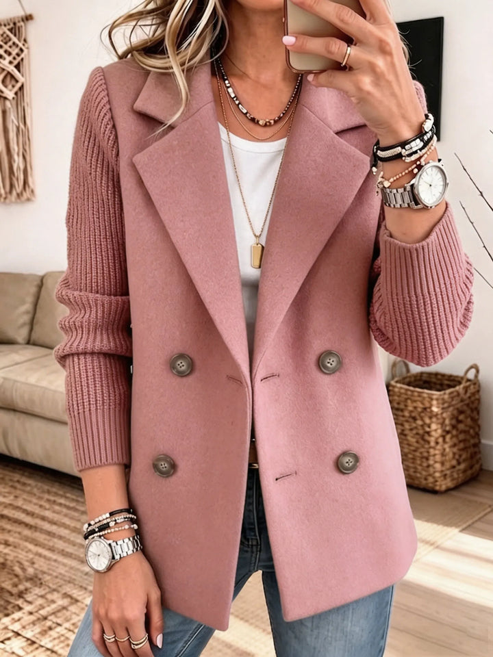 Carina | Blazer Donna Doppiopetto con Maniche a Coste
