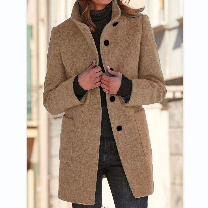 Carlotta | Cappotto Effetto Lana con Cintura in Vita