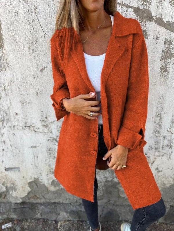 Isotta | Giacca Oversize Effetto Lana con Chiusura Monopetto