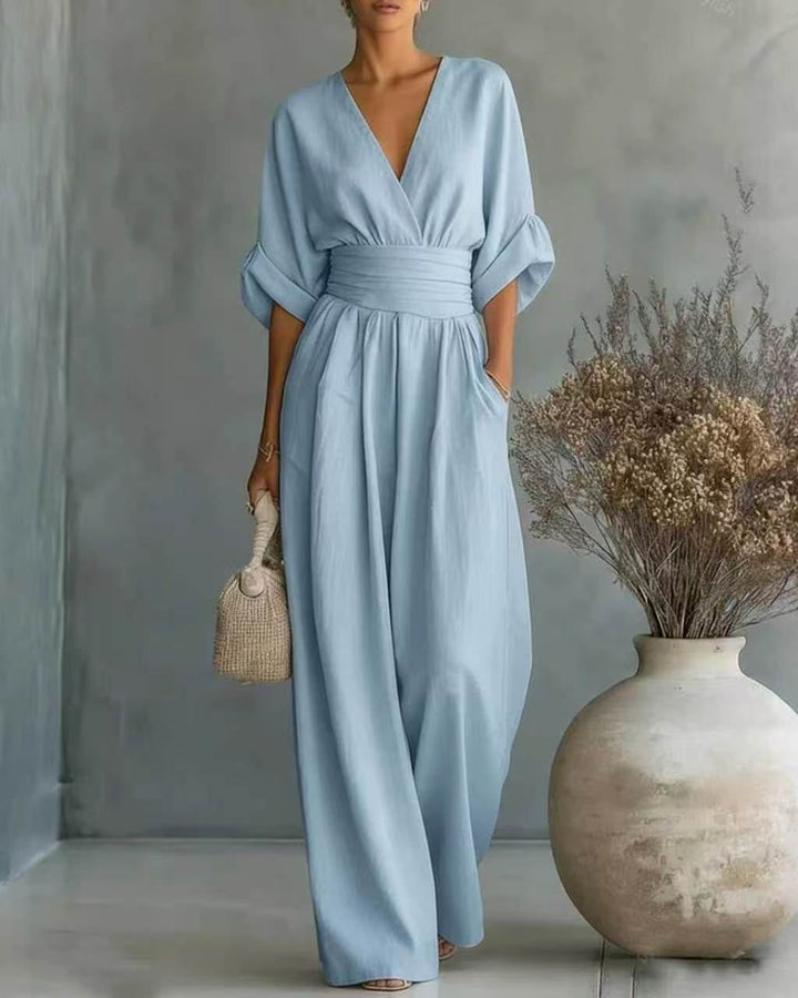 Marta | Tuta Donna Elegante con Scollo a V e Vita Alta