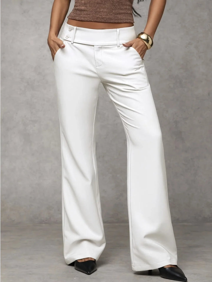 Valeria | Pantaloni Palazzo Donna con Dettaglio Bottoni